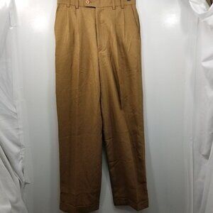 Swinger Collection Men's Straight Leg Dress Pants Brown Flat Front Cuffed 32/30